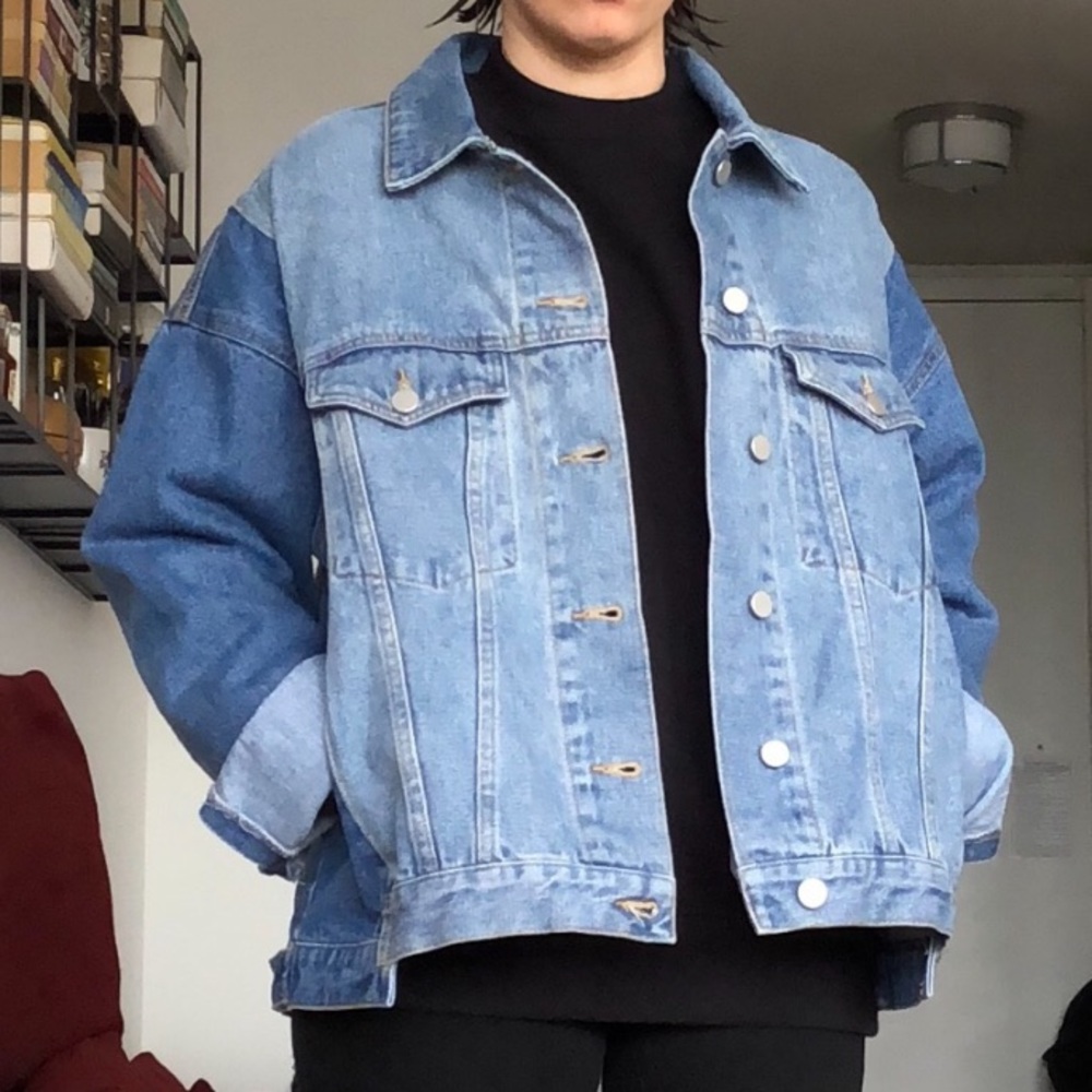 NWOT Oak + Fort two-tone denim jacket, medium